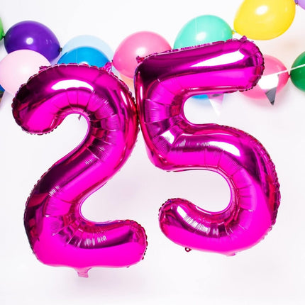 Folie Ballon Cijfer 0 Fuchsia Metallic XL 86cm leeg van Folat koop je bij Partywinkel
