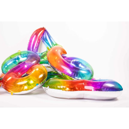 Folie Ballon Cijfer 5 Regenboog XL 81cm leeg van Folat koop je bij Partywinkel