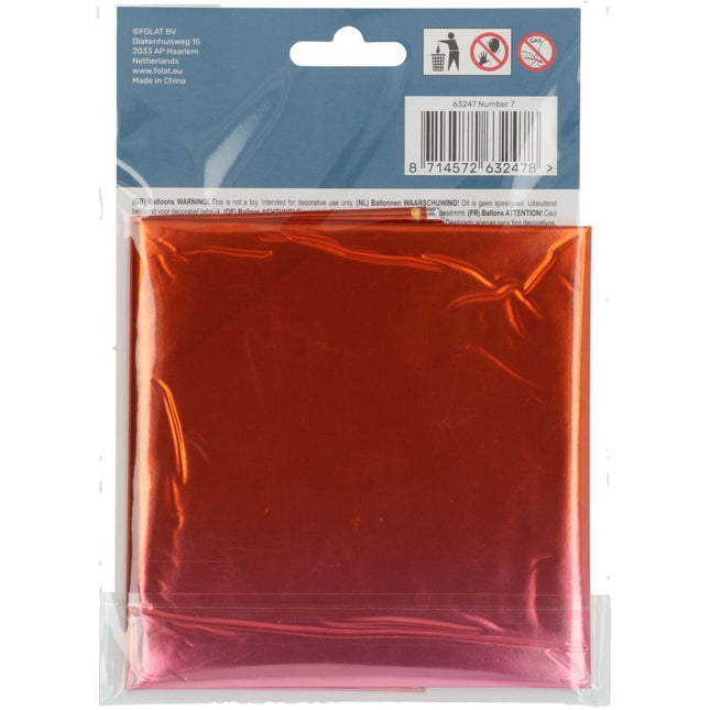 Folie Ballon Cijfer 7 Regenboog XL 81cm leeg van Folat koop je bij Partywinkel
