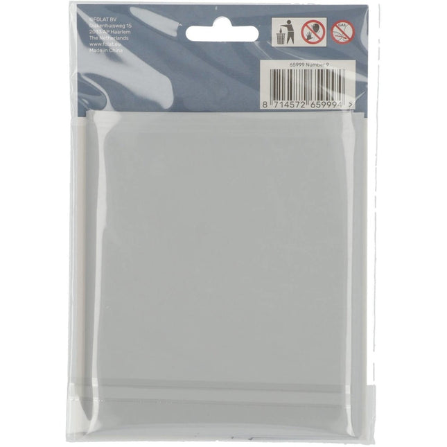 Folie Ballon Cijfer 9 Mat Wit XL 86cm leeg van Folat koop je bij Partywinkel