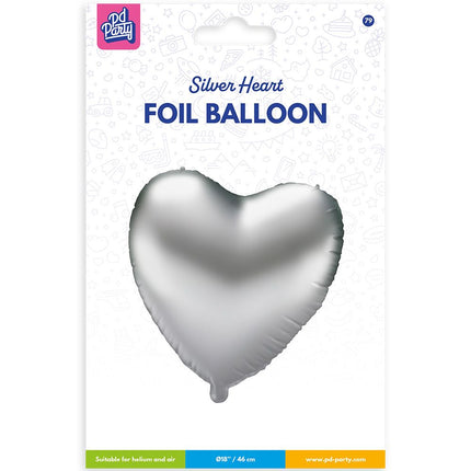 Folie ballon - Hart zilver van Paper Dreams koop je bij Partywinkel