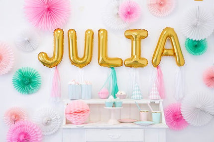 Folie Ballon Letter A Goud Leeg 35cm van Partydeco koop je bij Partywinkel