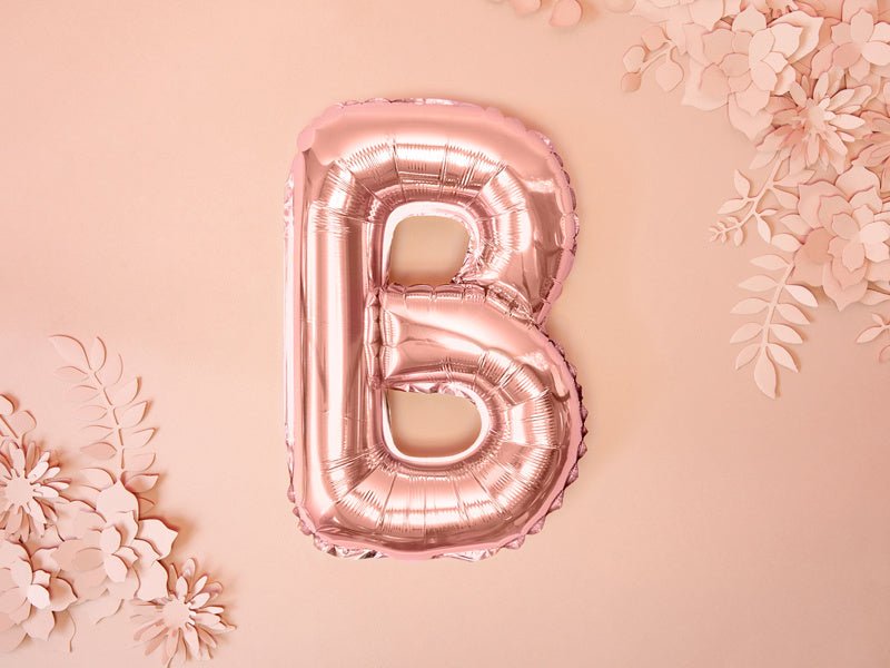 Folie Ballon Letter B Rose Goud Leeg 35cm van Partydeco koop je bij Partywinkel