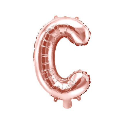 Folie Ballon Letter C Rose Goud Leeg 35cm van Partydeco koop je bij Partywinkel