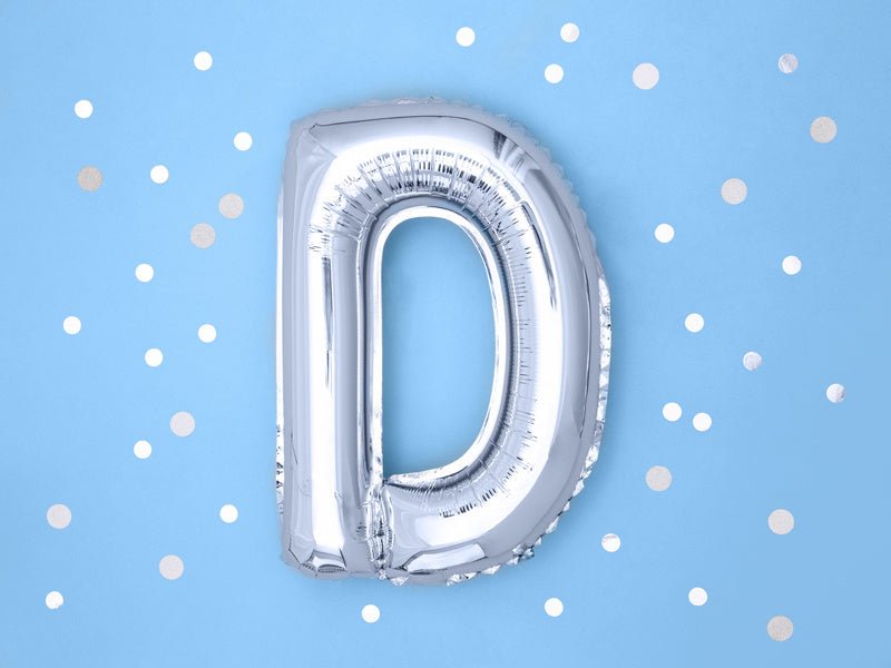 Folie Ballon Letter D Zilver Leeg 35cm van Partydeco koop je bij Partywinkel