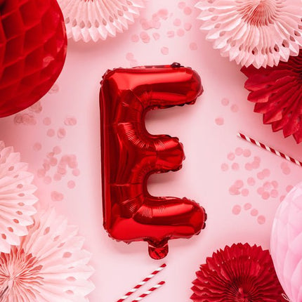 Folie Ballon Letter E Rood Leeg 35cm van Partydeco koop je bij Partywinkel