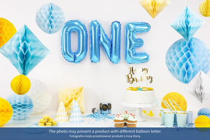 Folie Ballon Letter F Blauw Leeg 35cm van Partydeco koop je bij Partywinkel