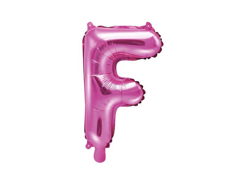 Folie Ballon Letter F Roze Leeg 35cm van Partydeco koop je bij Partywinkel