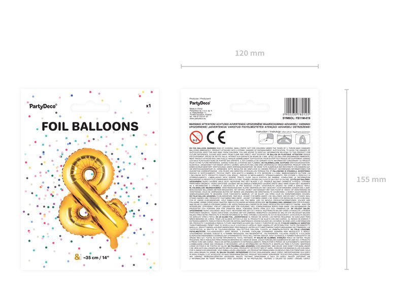 Folie Ballon Letter & Goud Leeg 35cm van Partydeco koop je bij Partywinkel