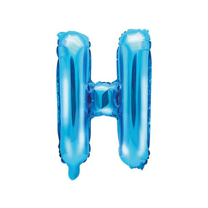 Folie Ballon Letter H Blauw Leeg 35cm van Partydeco koop je bij Partywinkel