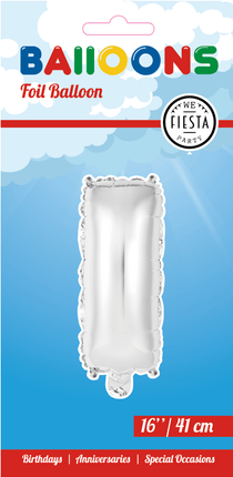 Folie Ballon Letter I Zilver 41cm met Rietje van WeFiesta koop je bij Partywinkel