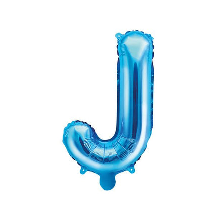 Folie Ballon Letter J Blauw Leeg 35cm van Partydeco koop je bij Partywinkel
