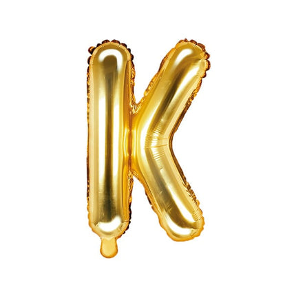 Folie Ballon Letter K Goud Leeg 35cm van Partydeco koop je bij Partywinkel