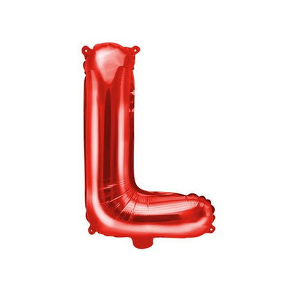 Folie Ballon Letter L Rood Leeg 35cm van Partydeco koop je bij Partywinkel