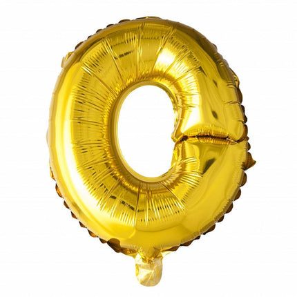 Folie Ballon Letter O Goud 41cm met Rietje van WeFiesta koop je bij Partywinkel