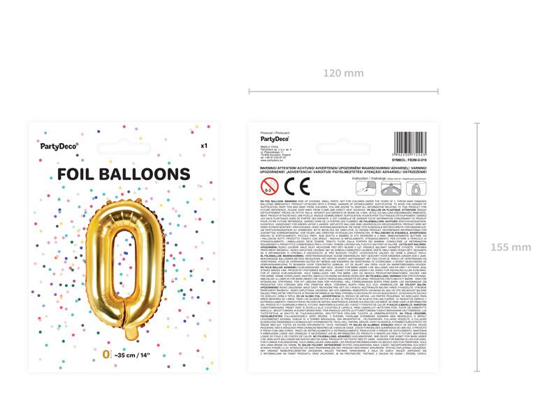 Folie Ballon Letter O Goud Leeg 35cm van Partydeco koop je bij Partywinkel