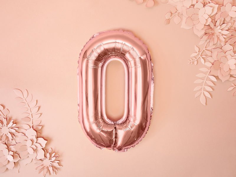 Folie Ballon Letter O Rose Goud Leeg 35cm van Partydeco koop je bij Partywinkel