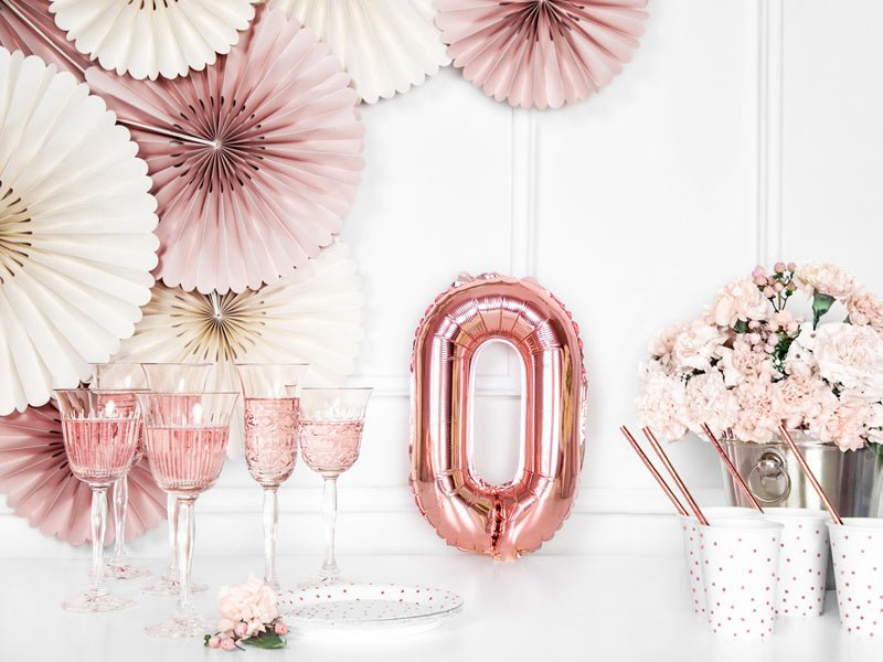 Folie Ballon Letter O Rose Goud Leeg 35cm van Partydeco koop je bij Partywinkel
