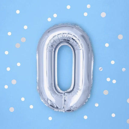Folie Ballon Letter O Zilver Leeg 35cm van Partydeco koop je bij Partywinkel