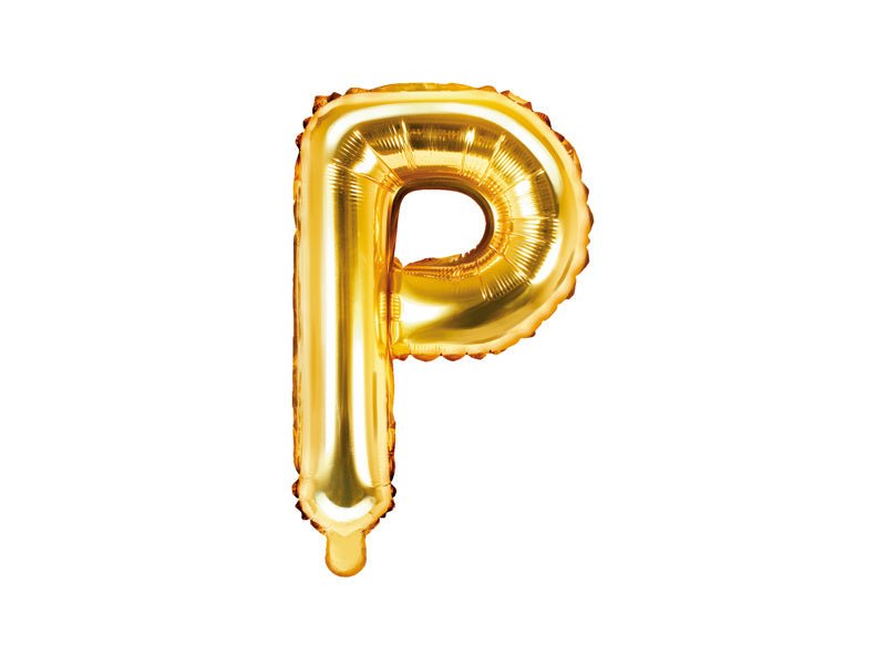 Folie Ballon Letter P Goud Leeg 35cm van Partydeco koop je bij Partywinkel