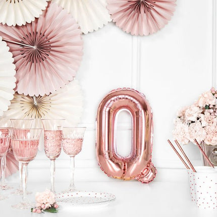 Folie Ballon Letter Q Rose Goud Leeg 35cm van Partydeco koop je bij Partywinkel