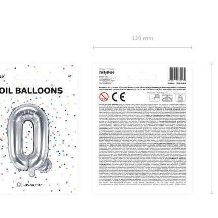 Folie Ballon Letter Q Zilver Leeg 35cm van Partydeco koop je bij Partywinkel