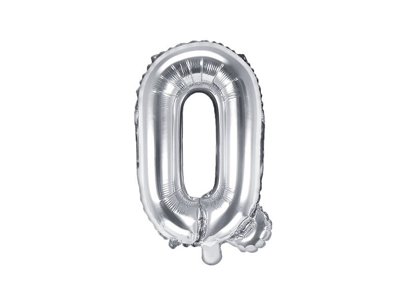 Folie Ballon Letter Q Zilver Leeg 35cm van Partydeco koop je bij Partywinkel