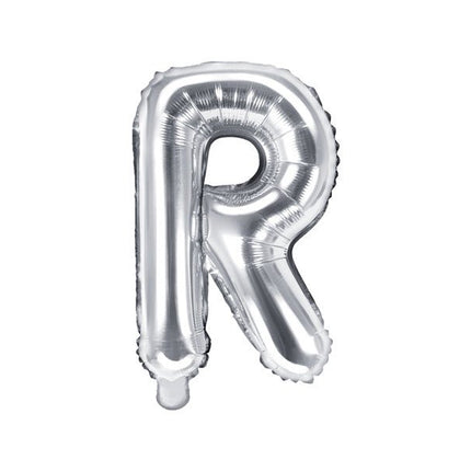 Folie Ballon Letter R Zilver Leeg 35cm van Partydeco koop je bij Partywinkel