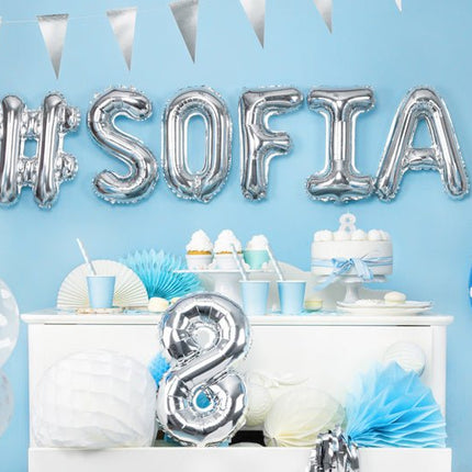 Folie Ballon Letter S Zilver Leeg 35cm van Partydeco koop je bij Partywinkel