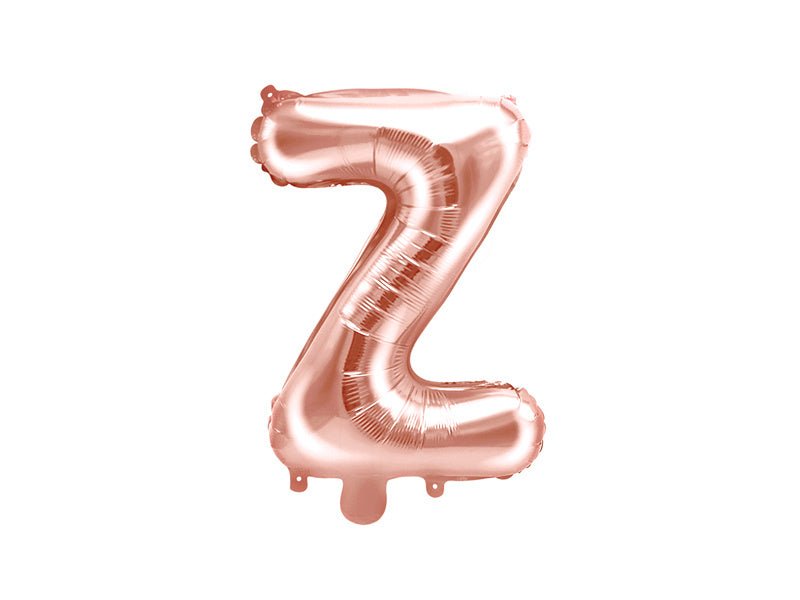 Folie Ballon Letter Z Rose Goud Leeg 35cm van Partydeco koop je bij Partywinkel