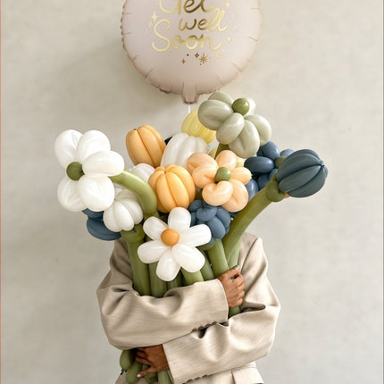 Folie ballon rond ‘'Beterschap’', 35x35 cm, mix Leeg van Partydeco koop je bij Partywinkel