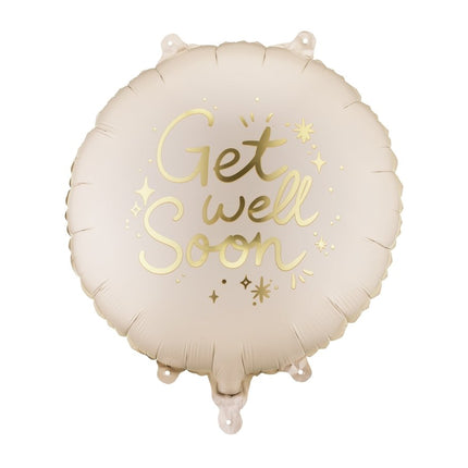Folie ballon rond ‘'Beterschap’', 35x35 cm, mix Leeg van Partydeco koop je bij Partywinkel