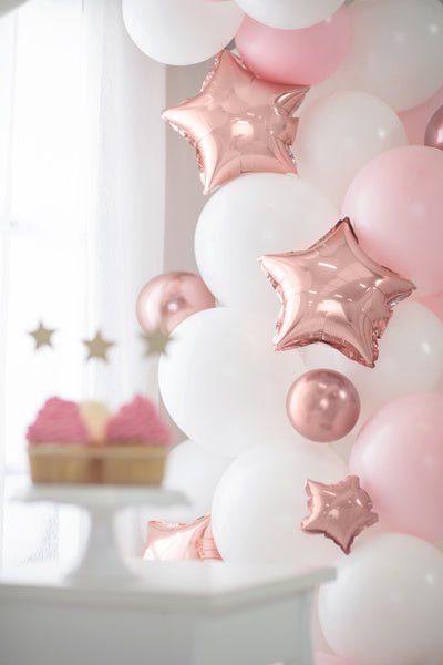 Folie Ballon Ster Rose Goud Leeg 25cm 25st van Partydeco koop je bij Partywinkel