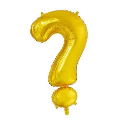 Folie Ballon Vraagteken ? Goud 41cm met Rietje van WeFiesta koop je bij Partywinkel