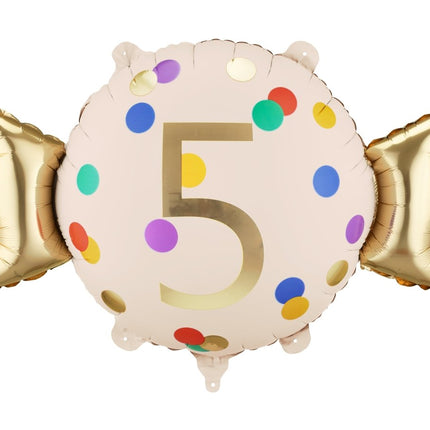 Folie Helium Ballon 5 Jaar Snoep 61cm Leeg van Partydeco koop je bij Partywinkel