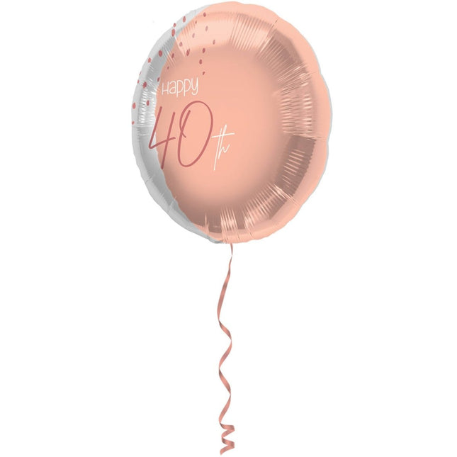 Folieballon Elegant Lush Blush 40 Jaar - 45cm van Folat koop je bij Partywinkel