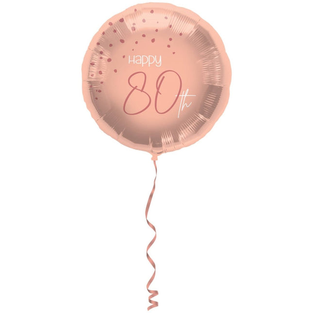 Folieballon Elegant Lush Blush 80 Jaar - 45cm van Folat koop je bij Partywinkel