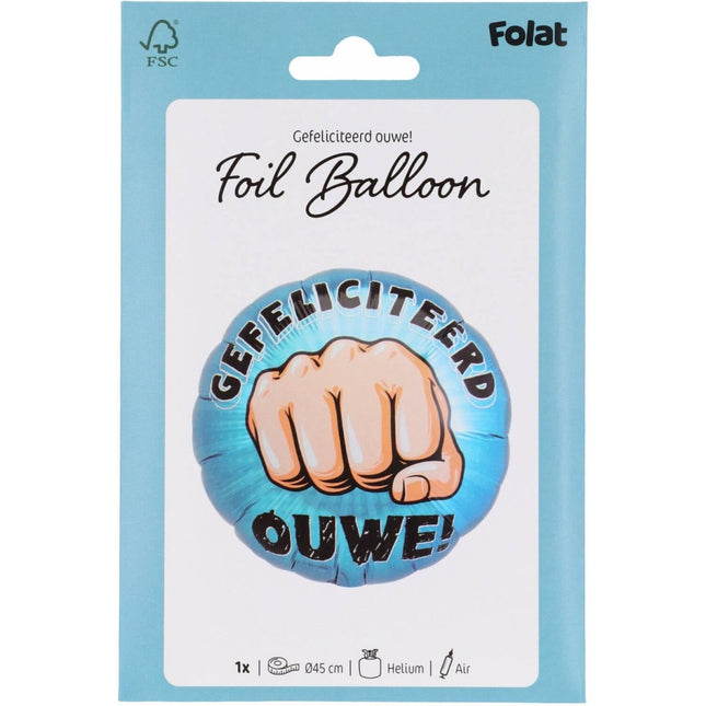 Folieballon 'Gefeliciteerd ouwe' - 45cm van Folat koop je bij Partywinkel