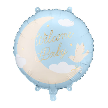 Folieballon ‘Welkom thuis’, 35 x 35 cm, lichtblauw van Partydeco koop je bij Partywinkel