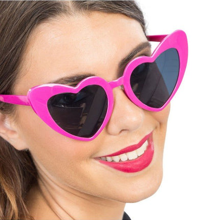 Fuchsia Hartjesbril met Donkere Glazen van CHAKS koop je bij Partywinkel