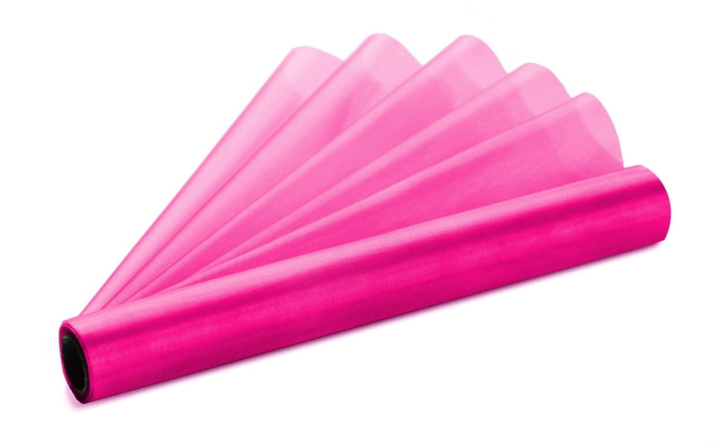 Fuchsia Organza Stof 16cm 9m van Partydeco koop je bij Partywinkel