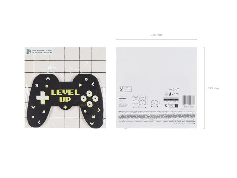 Gaming Party Servetten 16cm 12st van Partydeco koop je bij Partywinkel