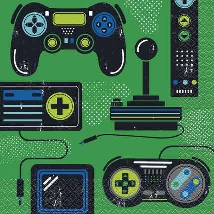 Gaming Party Servetten 2 Lagen 33cm 16st van Unique koop je bij Partywinkel