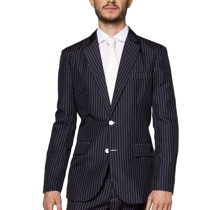 Gangster Krijtstreep Zwart Pak Heren Suitmeister van Suitmeister koop je bij Partywinkel