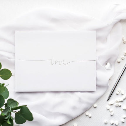 Gastenboek Love Wit 24cm van Partydeco koop je bij Partywinkel