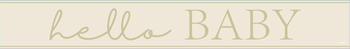 Geboorte Banner Beige Hello Baby 2,74m van Unique koop je bij Partywinkel