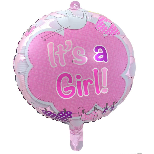 Geboorte Helium Ballon It's a Girl 43cm van Folat koop je bij Partywinkel