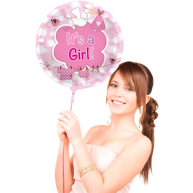 Geboorte Helium Ballon It's a Girl 43cm van Folat koop je bij Partywinkel
