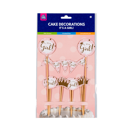 Geboorte Taarttopper Meisje 30cm van Paper Dreams koop je bij Partywinkel