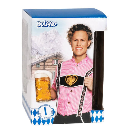 Geel Witte Bierpul Glas Xxl van Boland koop je bij Partywinkel